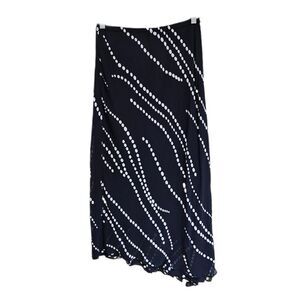 90s y2k boho black white polka dot asymmetrical skirt